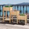 Natural Wood Raised Garden Planter 3-Tier Elevated Planter Boxes with Storage Shelf